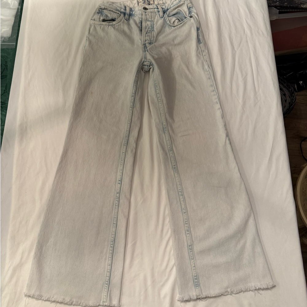 We The Free Blue Flare Wide Leg Jeans